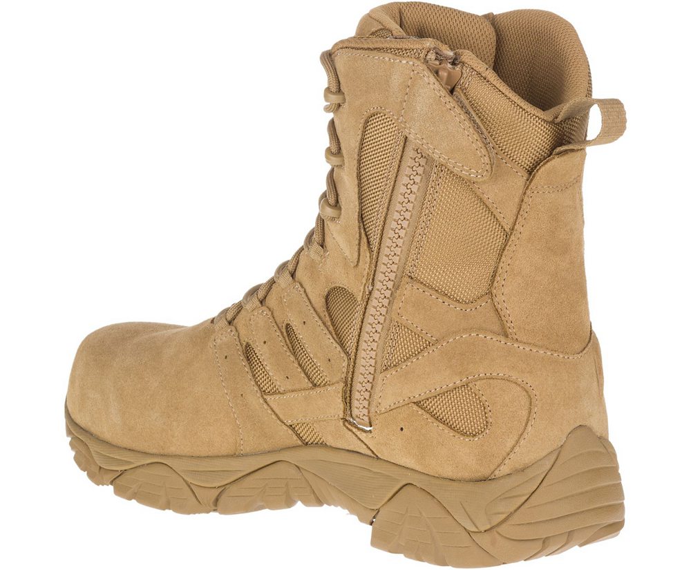 Merrell Boots Khaki - Moab 2 8\" Defense Zip Comp Toe - Womens 89WRBDJGF